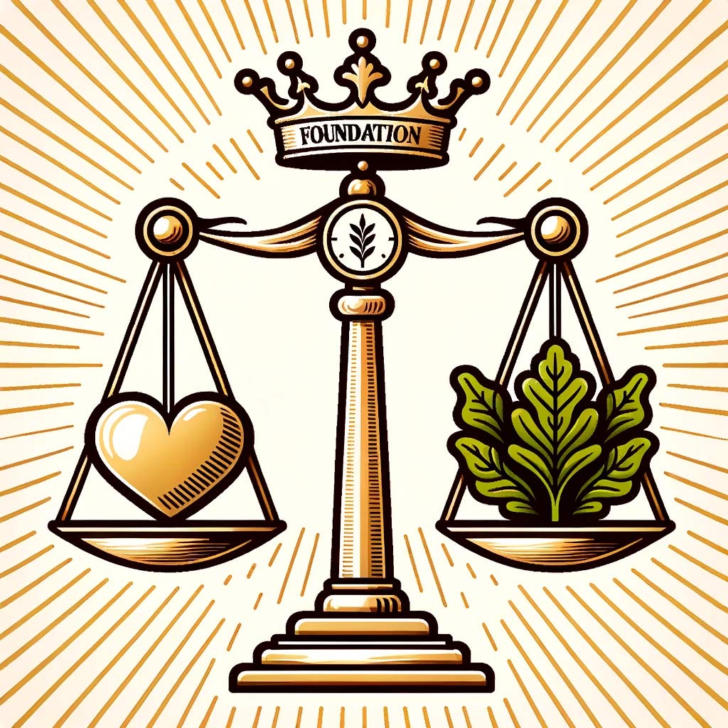 a-balance-scale,-with-one-side-holding-a-heart-symbol-and-the-other-holding-a-leafy-green-vegetable