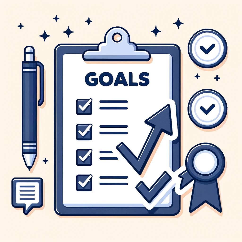 a-clipboard-with-a-checklist-titled-'Weight-Loss-Goals'.-Beside-it-are-icons-of-a-pen,-a-progress-bar