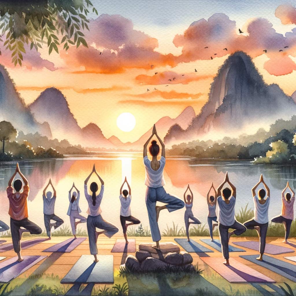 yoga-class-setting-at-sunset,-with-participants-of-various-genders
