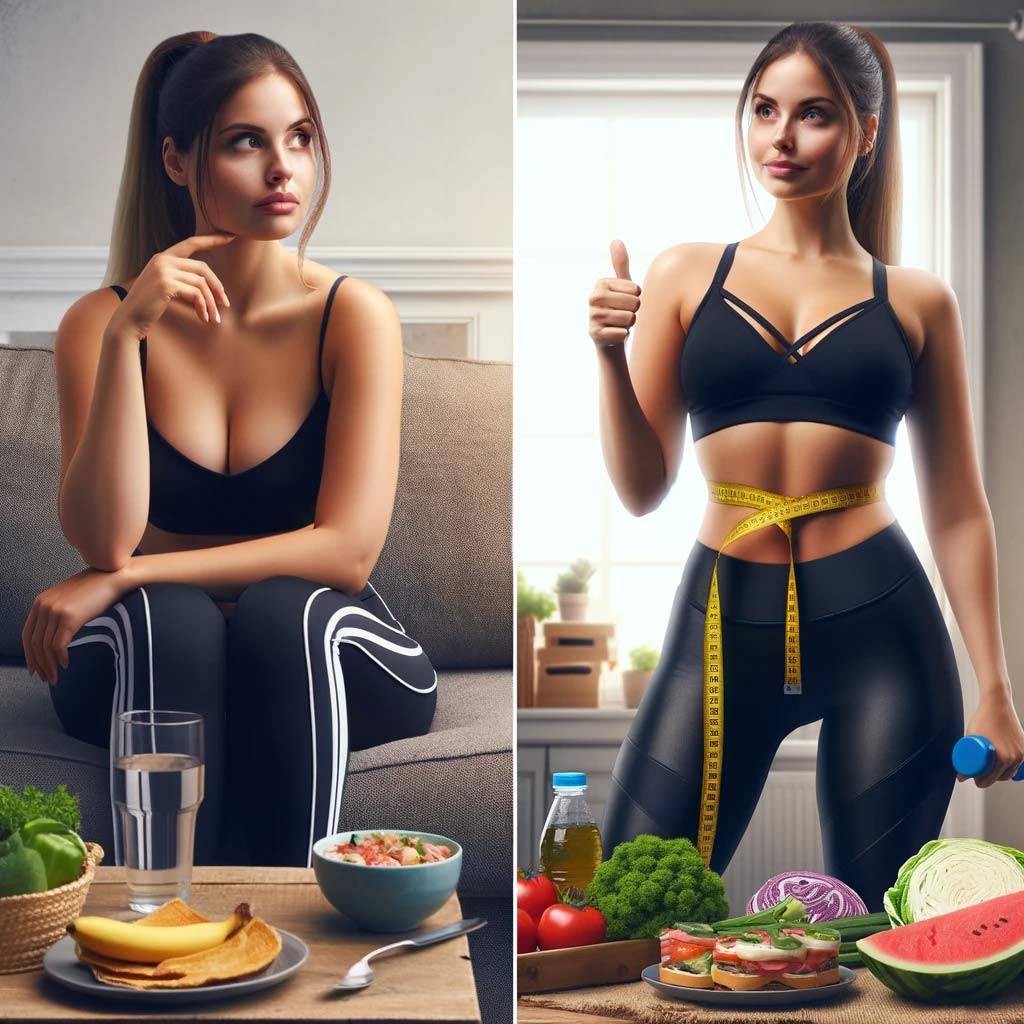 A-before-and-after-style-image-of-a-generic-woman-celebrating-her-weight-loss.